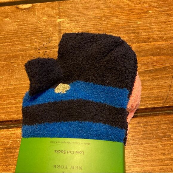 Kate Spade 3 Pairs of Low Cut Cozy Socks Navy Blue Green Teal NWT One Size - Picture 4 of 7